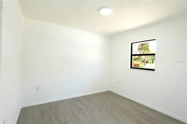 an empty room with a window