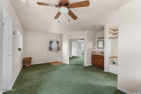 a view of a room with closet area