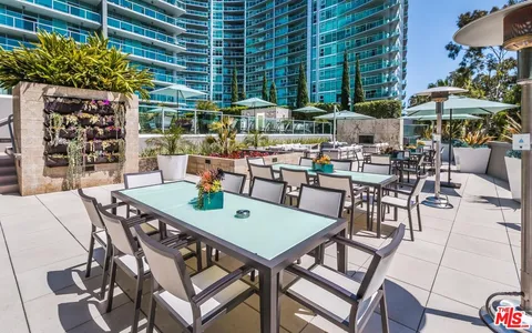 a view of a tables and chairs in patio