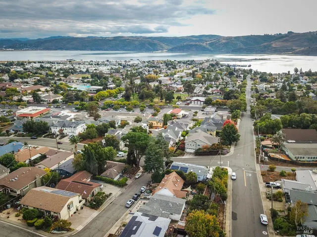 an aerial view of a city