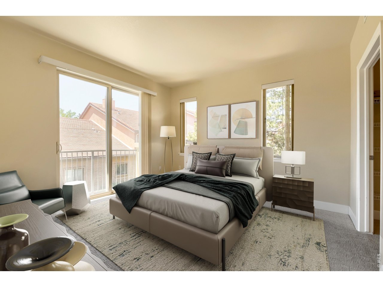 4500 Baseline Road, Unit 3305 Boulder, CO 80303 - Photo 10 of 25 Primary bedroom- virtually staged