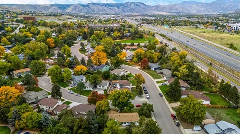 an aerial view of residential house with outdoor space