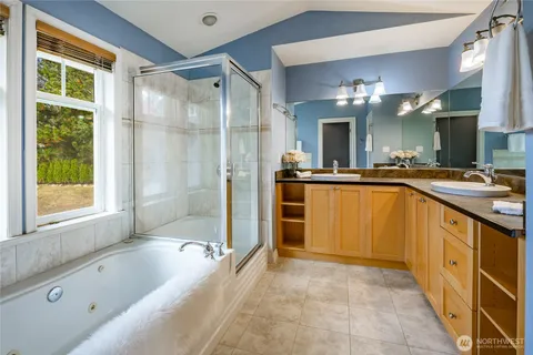 a bathroom with a sink a vanity and shower