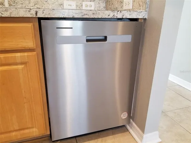 a close view of a refrigerator in kitchen