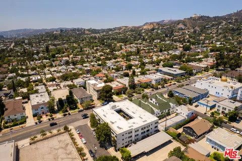 an aerial view of a city