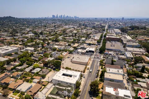an aerial view of a city