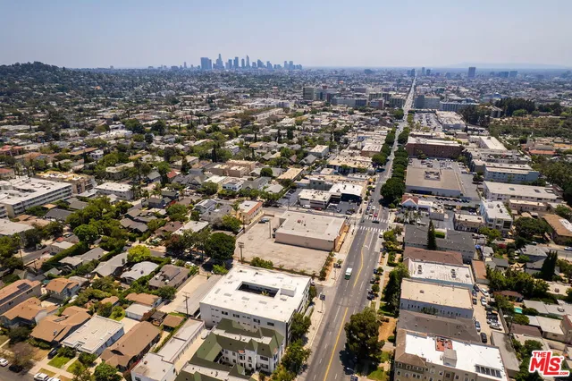 an aerial view of a city