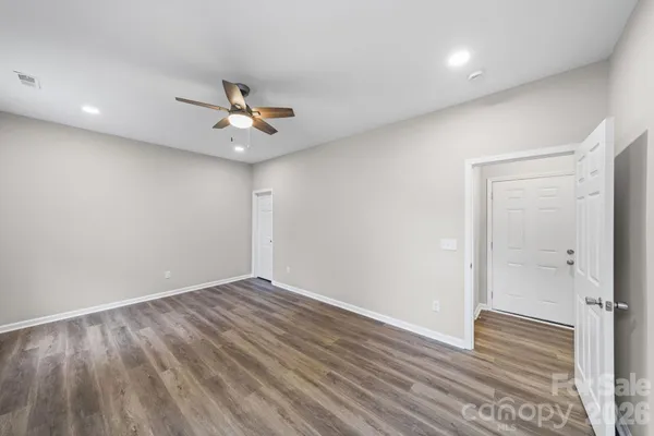 a view of a room with racks on the wall