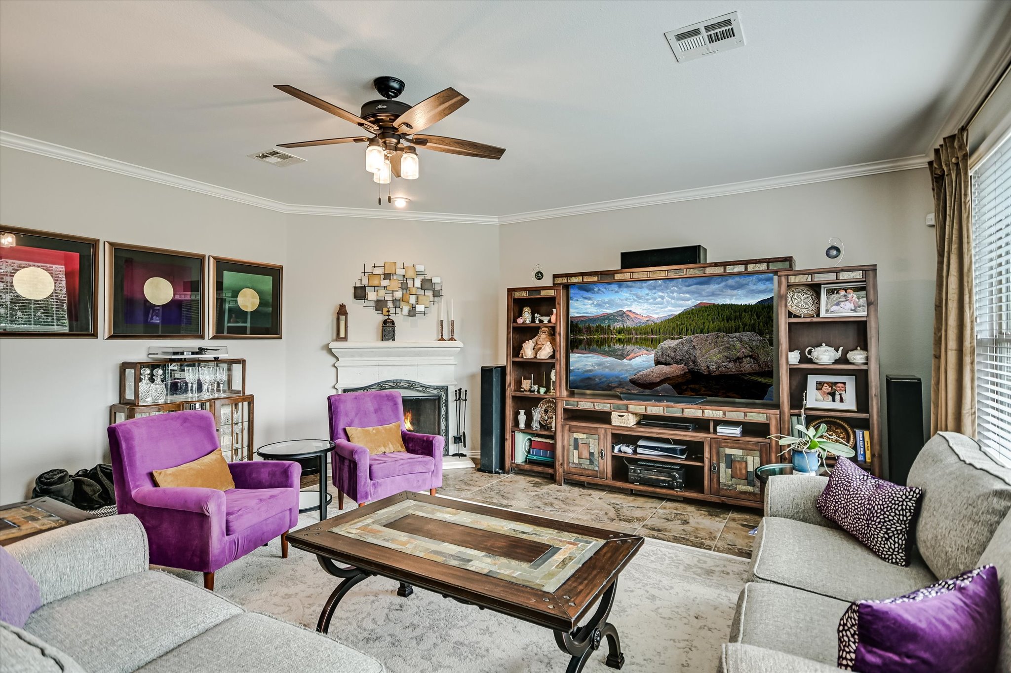 4623 Chestnut Meadows Bend Georgetown, TX 78626 - Photo 11 of 30 a living room with furniture and a flat screen tv