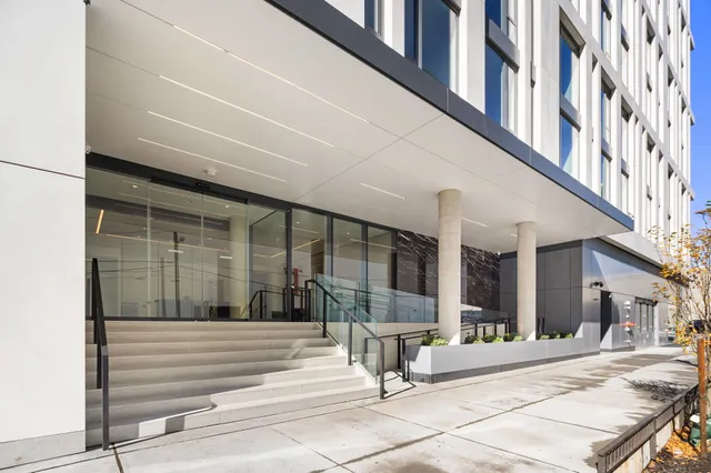 a view of a building entrance