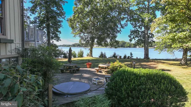 a view of a lake with a mountain