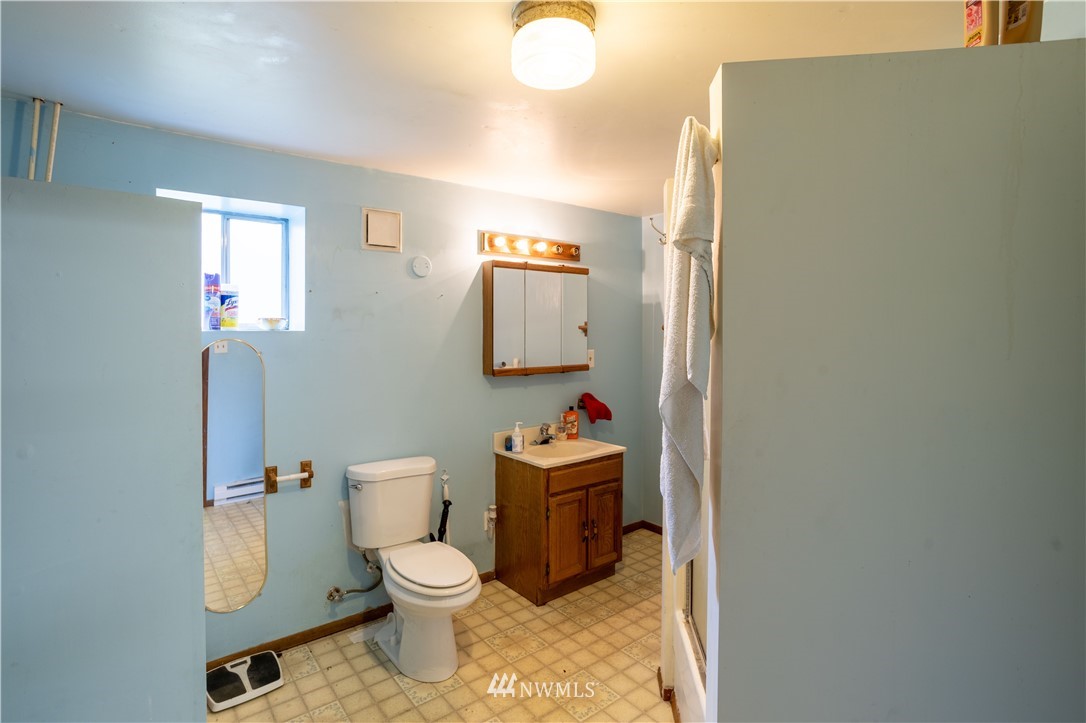 18703 Joselyn Road Southwest Rochester, WA 98579 - Photo 32 of 40 a bathroom with a toilet a sink and mirror