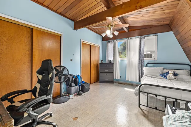 a view of a brick wall with a elevator