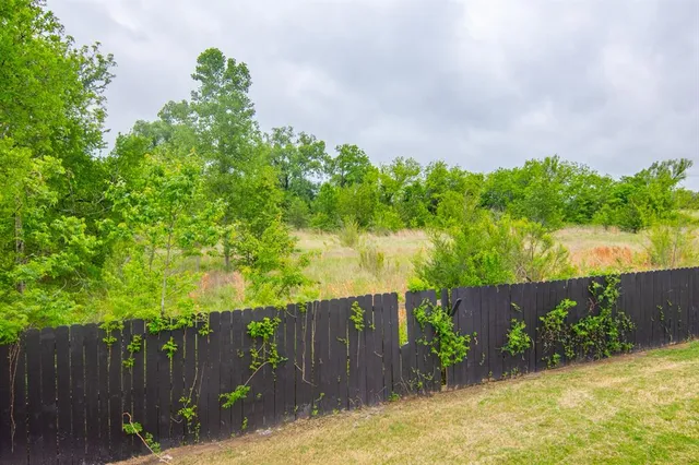 a backyard of a house with lots of green space