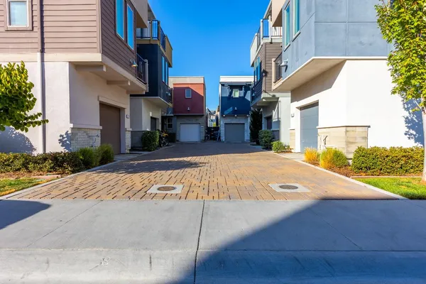 a view of a building with a street