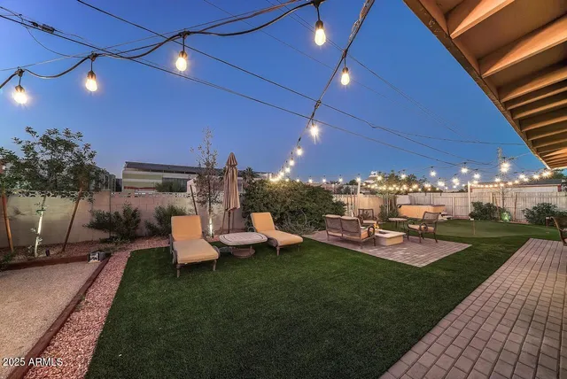 a outdoor space with furniture