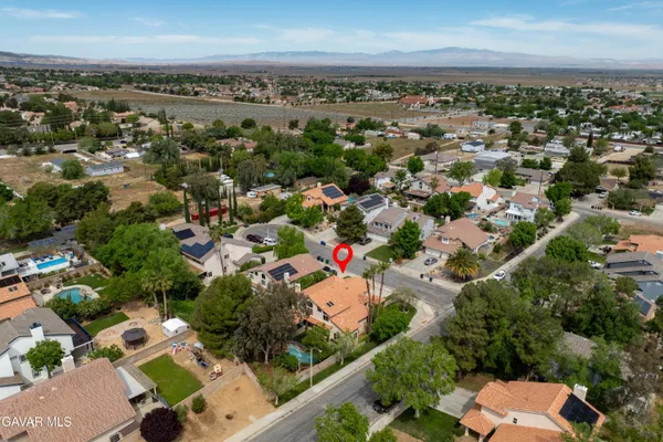 an aerial view of multiple house