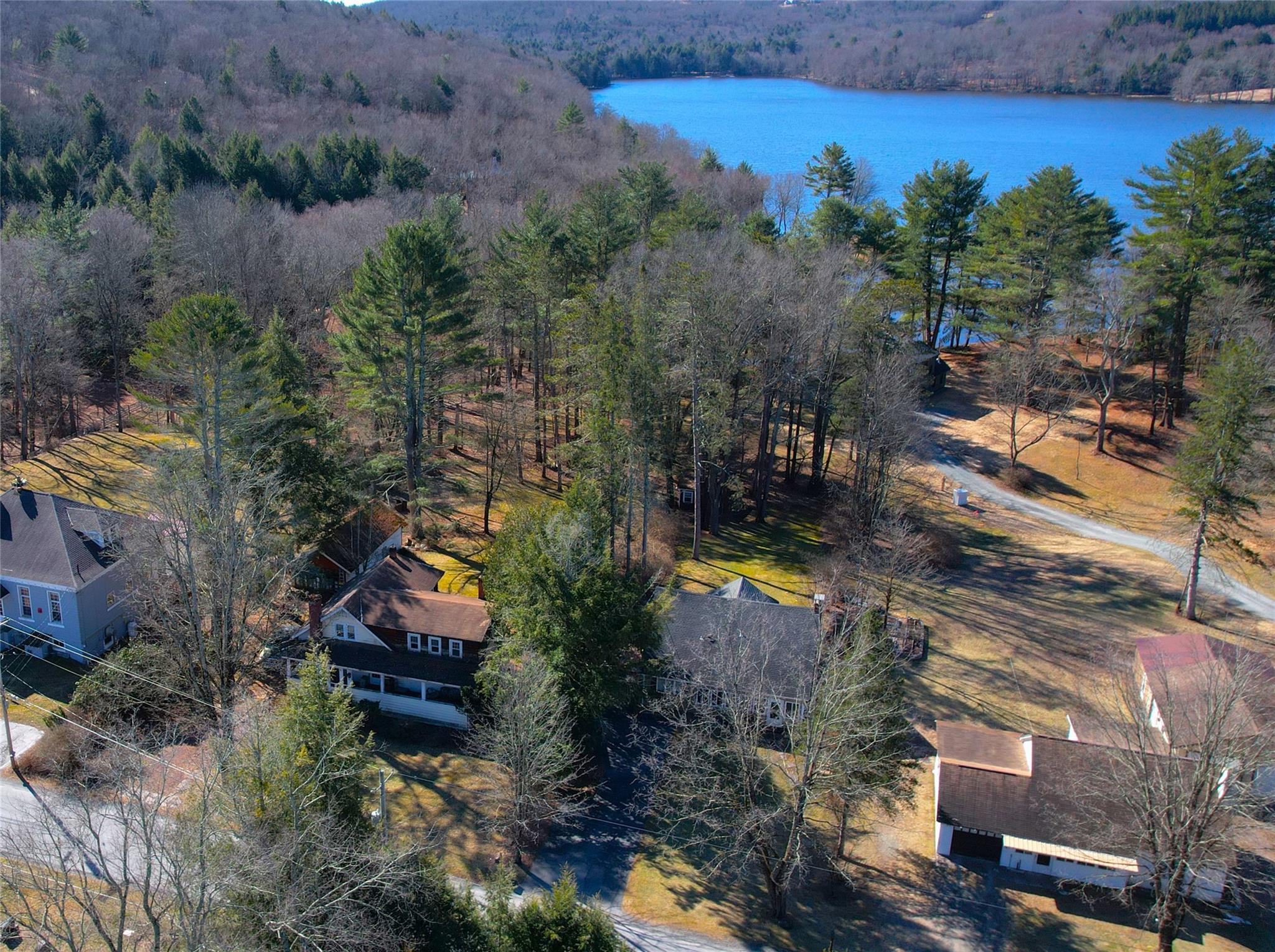 493 Old Taylor Road Jeffersonville, NY 12748 - Photo 33 of 35 an aerial view of a house with a garden