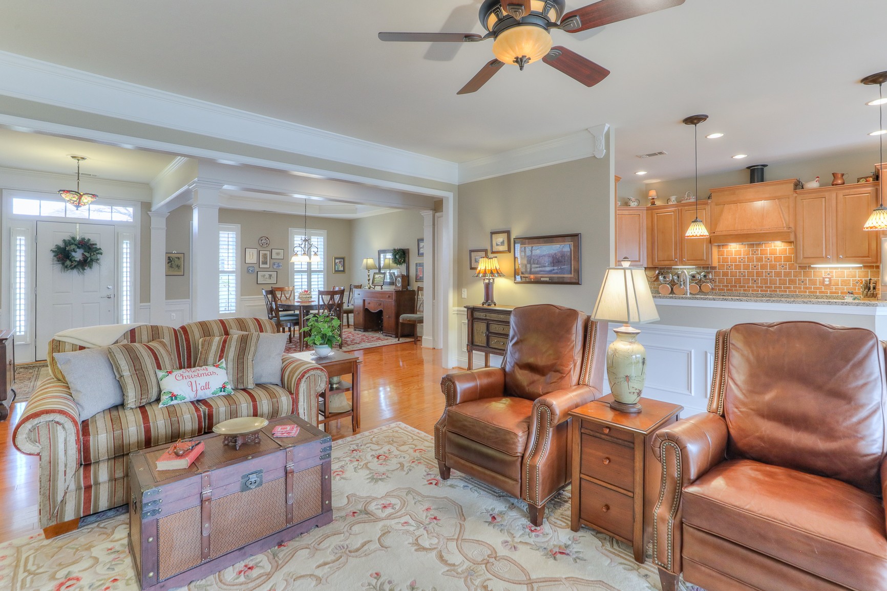 514 Bugler Road Mount Juliet, TN 37122 - Photo 12 of 45 a living room with furniture kitchen view and a chandelier