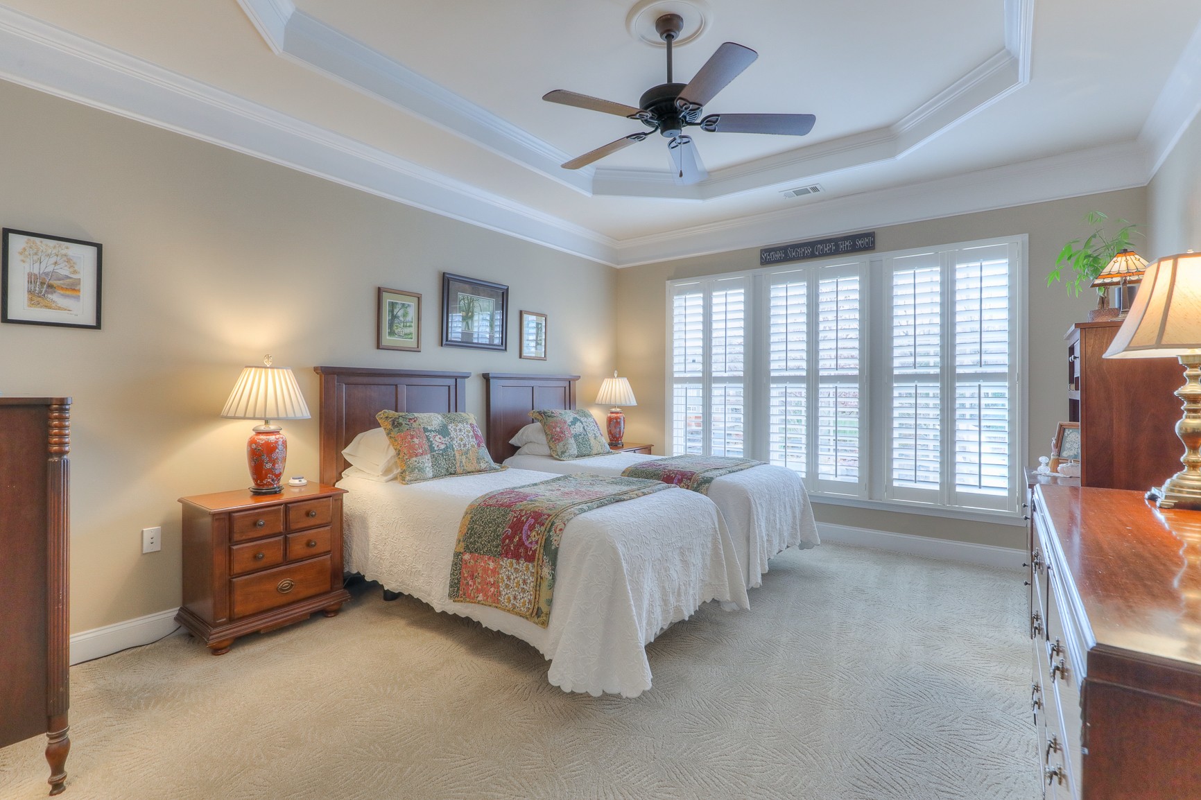514 Bugler Road Mount Juliet, TN 37122 - Photo 21 of 45 a bedroom with a bed a ceiling fan and a large window