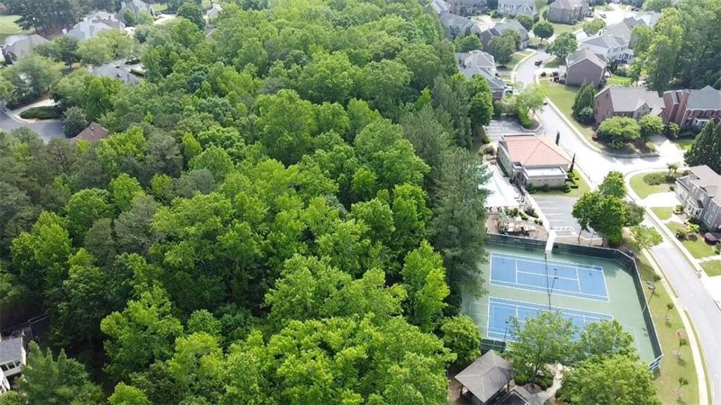 7520 Ledgewood Way Suwanee, GA 30024 - Photo 94 of 95 an aerial view of a house with a yard potted plants and large tree