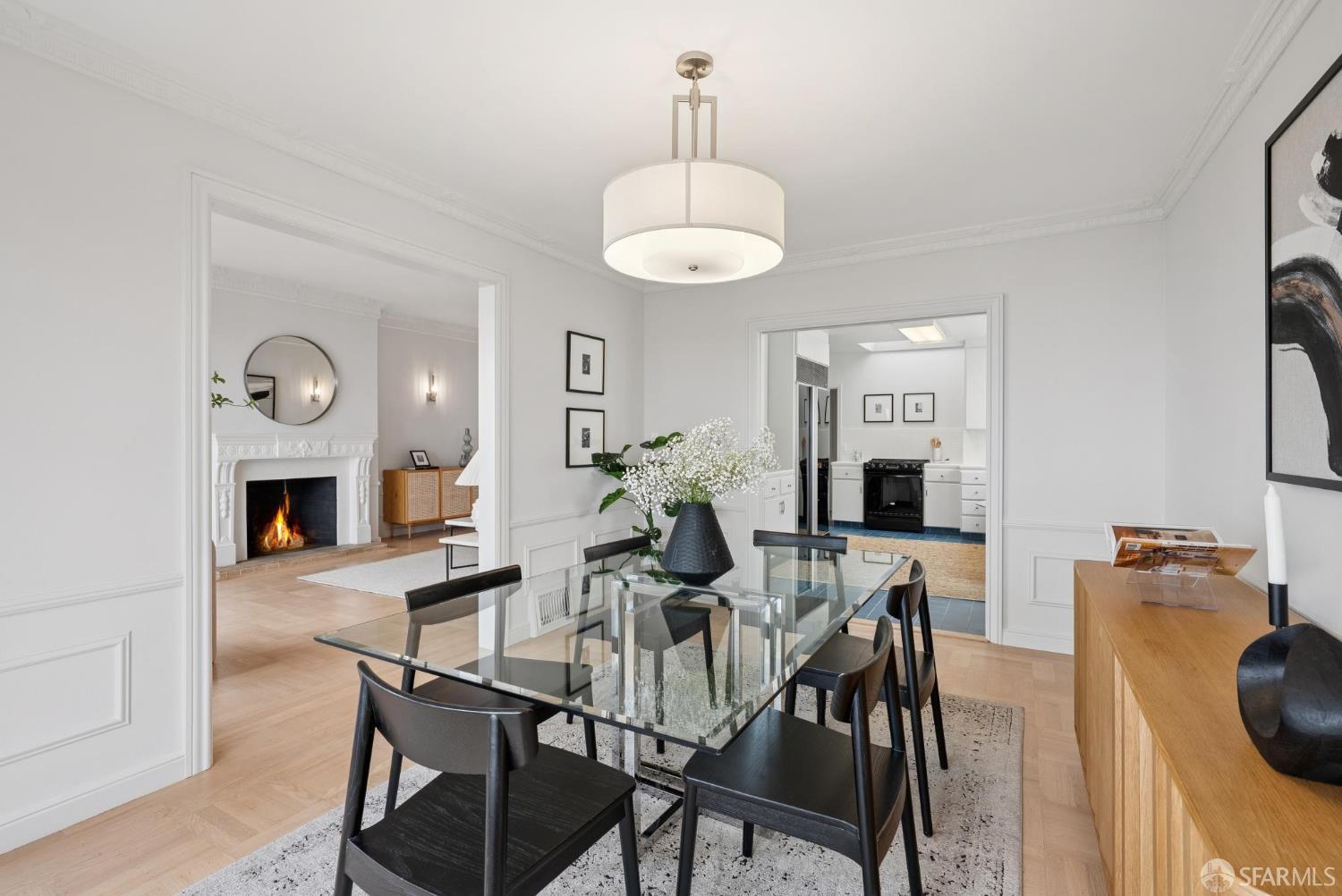 1867 15th Avenue San Francisco, CA 94122 - Photo 17 of 75 a view of a dining room with furniture and wooden floor