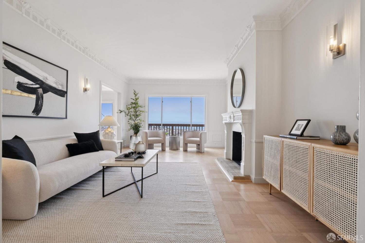 1867 15th Avenue San Francisco, CA 94122 - Photo 4 of 75 a living room with furniture a fireplace and a table