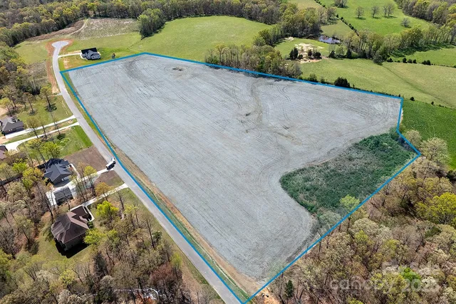 a view of a swimming pool with a yard and plants