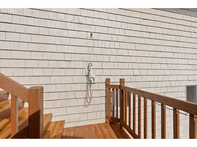 a view of wooden wall