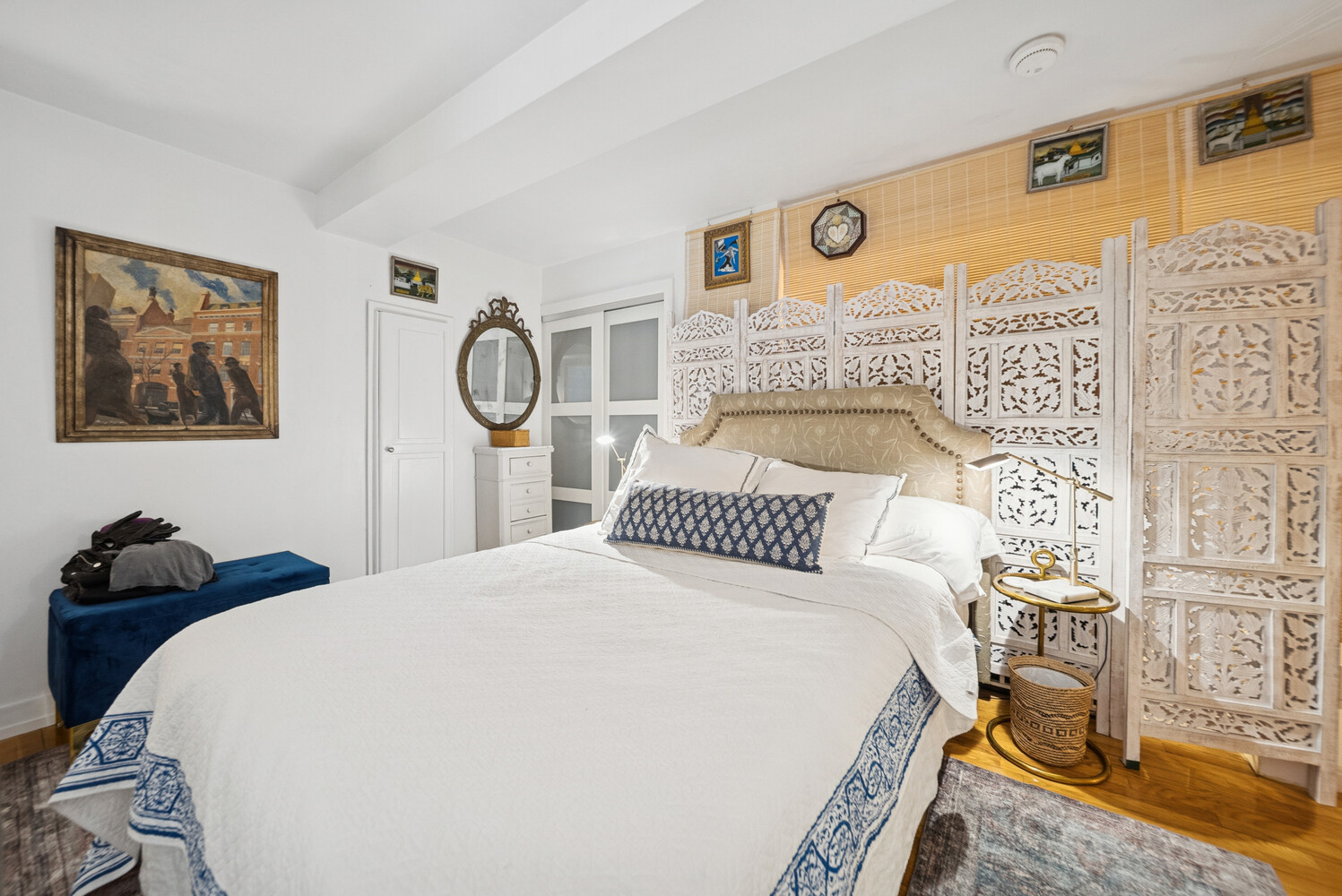 240 Centre Street, Unit 3B Manhattan, NY 10013 - Photo 17 of 20 a bedroom with a bed and a painting on the wall