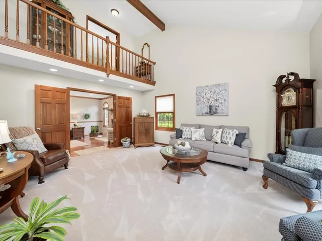 a living room with furniture