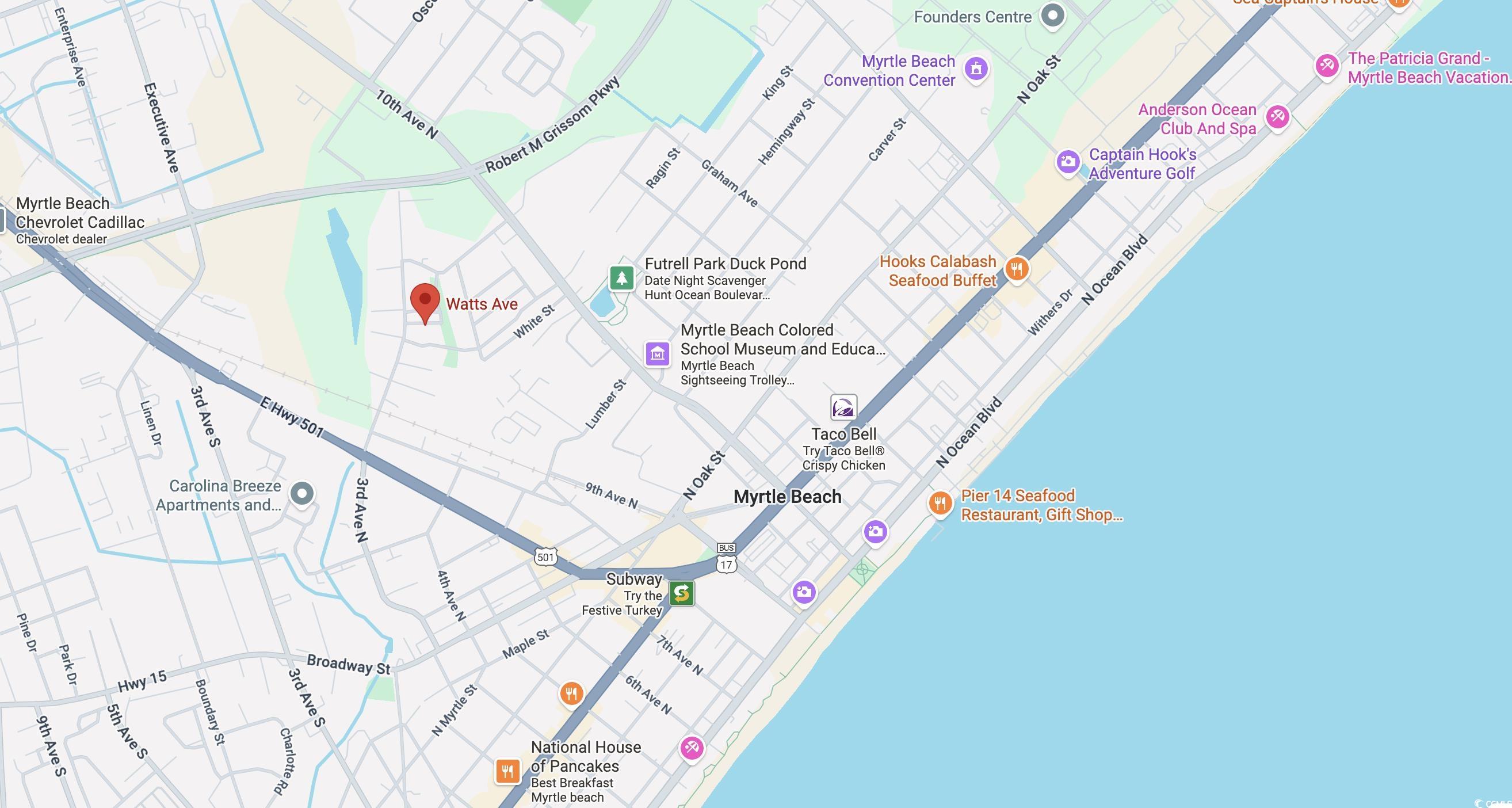 Tbd Acline Avenue Myrtle Beach, SC 29577 - Photo 3 of 4 Map of property with streets / nearby areas