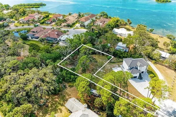 an aerial view of a house