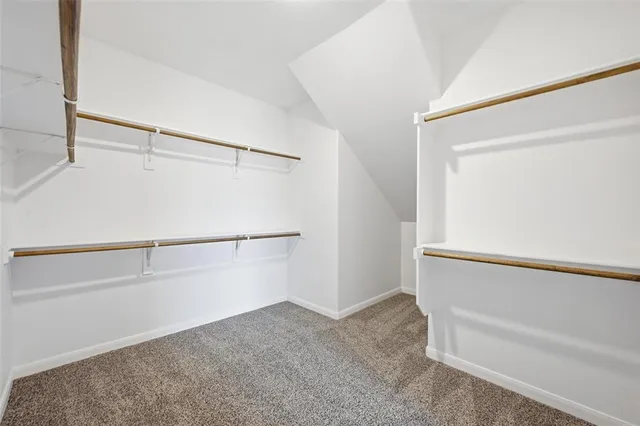 a view of an empty walk in closet