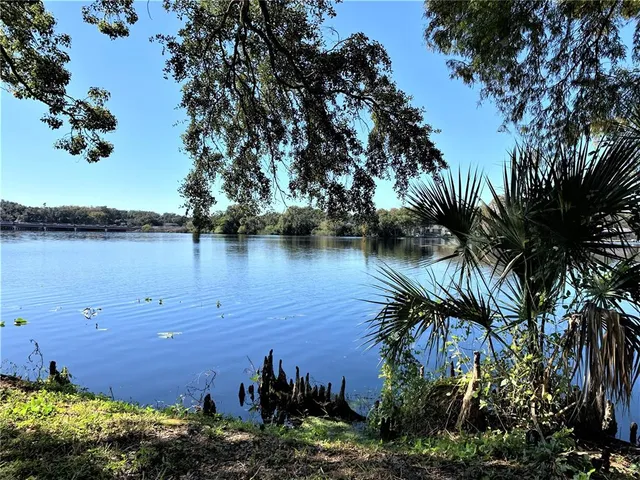 a view of a lake with houses
