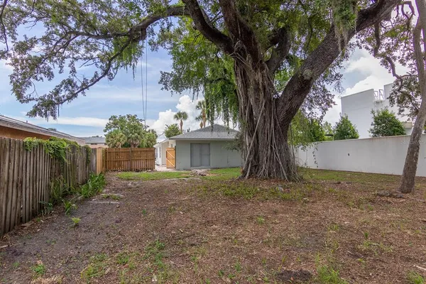 a view of a house with yard and a tree