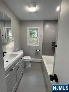 a bathroom with a sink a toilet and a bathtub