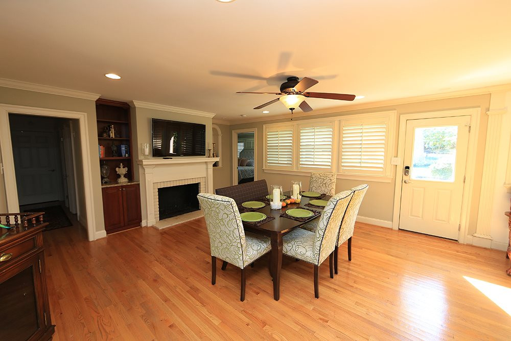 Enjoy this Spacious Dining Area with Wood Burning Fireplace