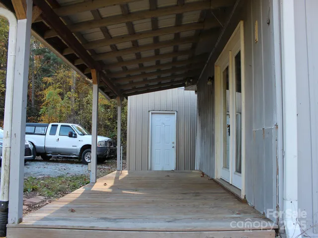 a view of car parked in garage