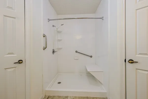 a bathroom with a shower