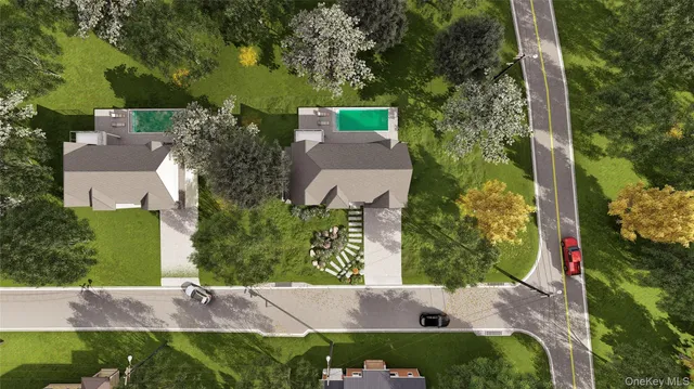 an aerial view of a house