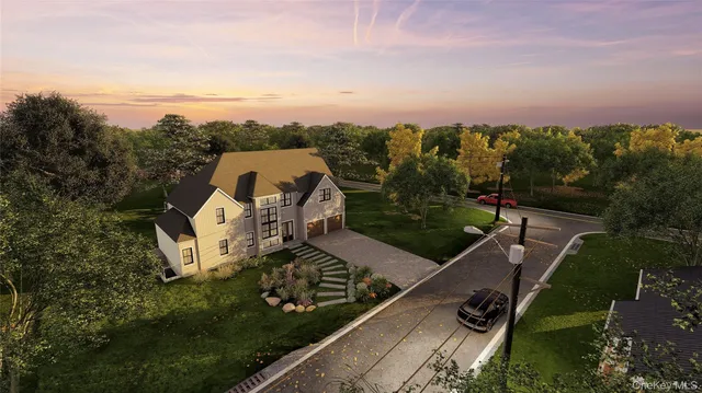 an aerial view of a golf course with chairs