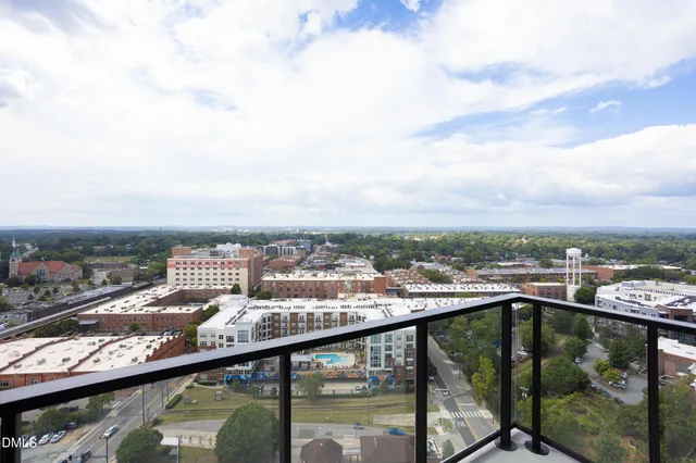 a view of a city with tall buildings