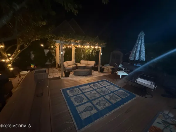 a living room with patio area
