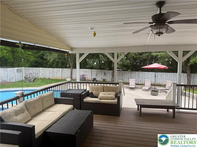 a outdoor space with patio area