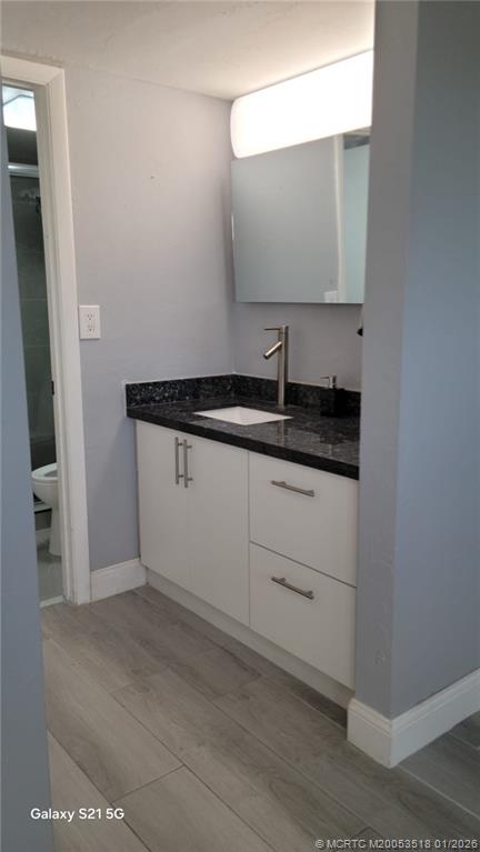 13715 Southwest 66th Street, Unit 415 Miami, FL 33183 - Photo 16 of 20 a bathroom with a sink and a mirror
