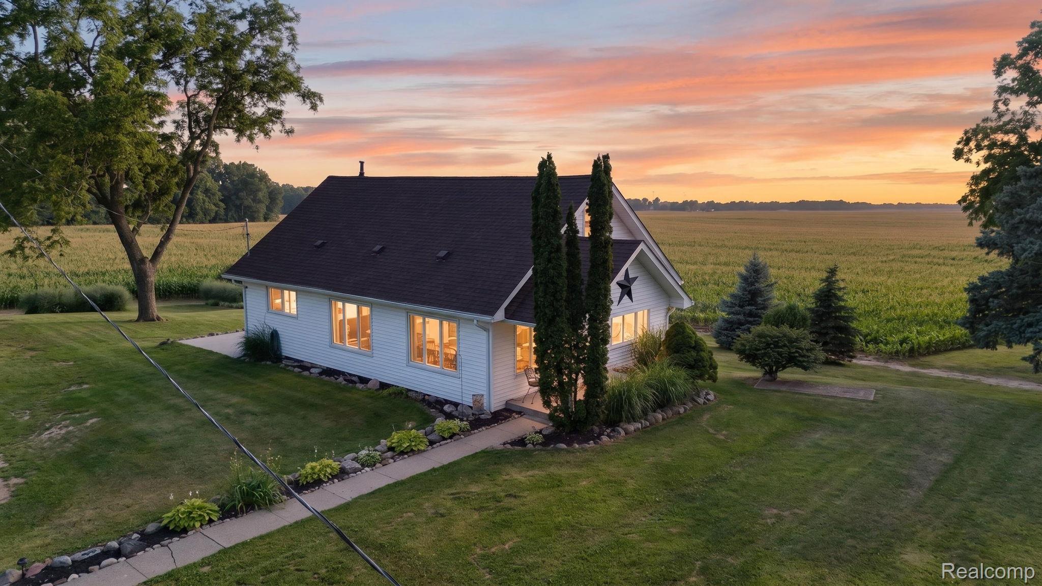 3658 Newburg Road Bancroft, MI 48414 - Photo 46 of 56 51-web-or-mls-DJI_20260701185232_0019_D#twilight.jpg