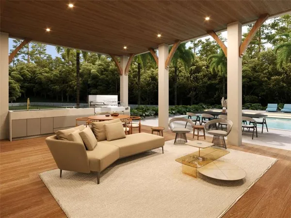 a outdoor space with patio the couches and pool