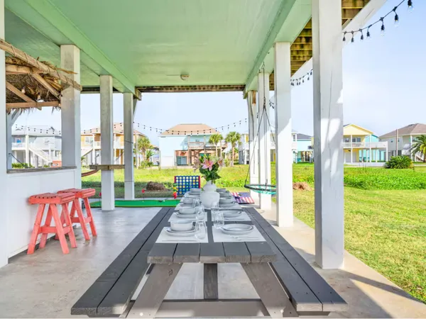 a view of outdoor seating