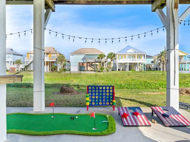 a view of a swimming pool with an ocean view